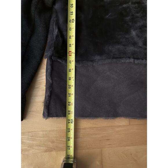 Transit Teddy Coat Lambskin Shearling Wool Grey Funnel Neck Zipper 2 - Picture 6 of 7